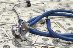 Health stethoscope and cash